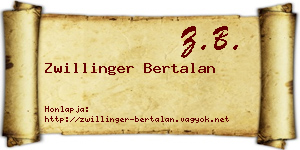 Zwillinger Bertalan névjegykártya